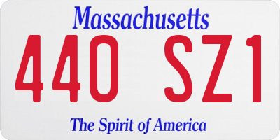 MA license plate 440SZ1