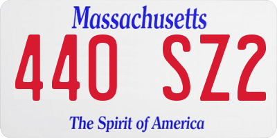 MA license plate 440SZ2