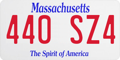MA license plate 440SZ4