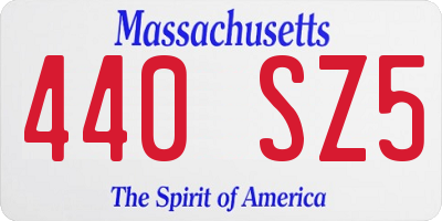 MA license plate 440SZ5