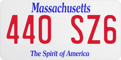 MA license plate 440SZ6