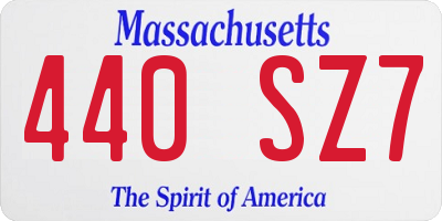 MA license plate 440SZ7