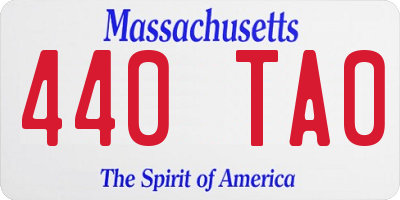 MA license plate 440TA0