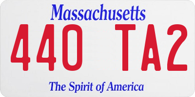 MA license plate 440TA2
