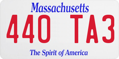 MA license plate 440TA3