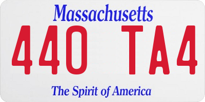 MA license plate 440TA4