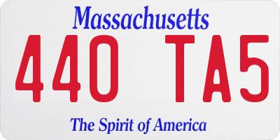 MA license plate 440TA5