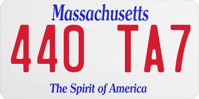 MA license plate 440TA7