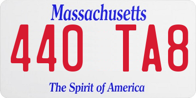 MA license plate 440TA8