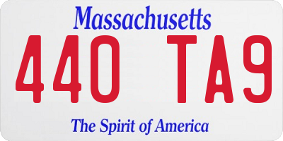 MA license plate 440TA9