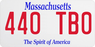 MA license plate 440TB0
