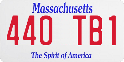 MA license plate 440TB1