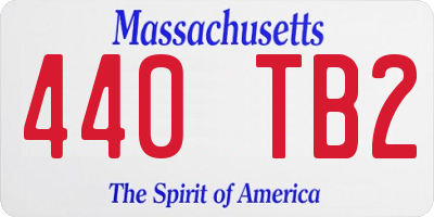 MA license plate 440TB2