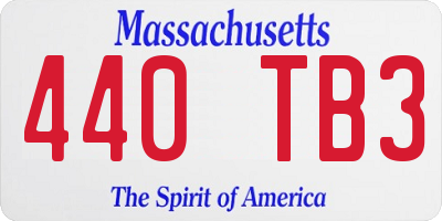 MA license plate 440TB3