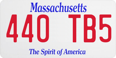 MA license plate 440TB5