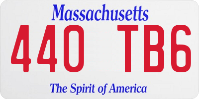 MA license plate 440TB6