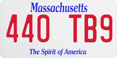 MA license plate 440TB9