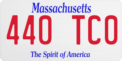 MA license plate 440TC0