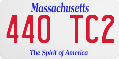 MA license plate 440TC2