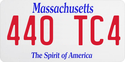 MA license plate 440TC4