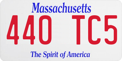 MA license plate 440TC5