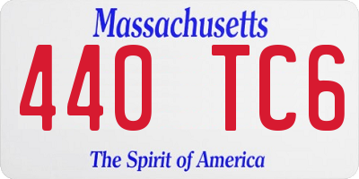 MA license plate 440TC6