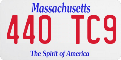 MA license plate 440TC9