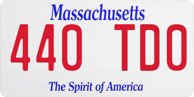 MA license plate 440TD0