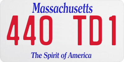 MA license plate 440TD1