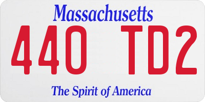 MA license plate 440TD2