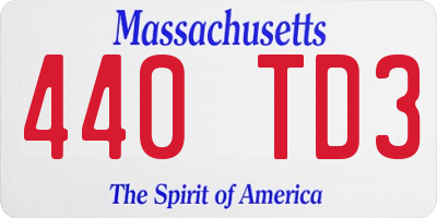 MA license plate 440TD3