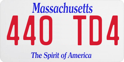 MA license plate 440TD4