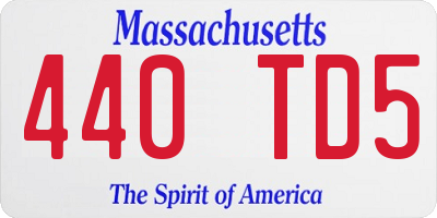 MA license plate 440TD5