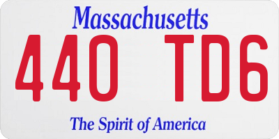 MA license plate 440TD6