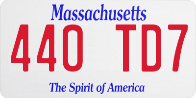 MA license plate 440TD7