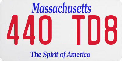 MA license plate 440TD8