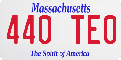 MA license plate 440TE0