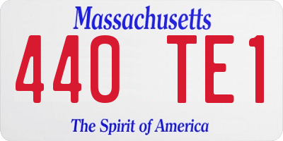 MA license plate 440TE1
