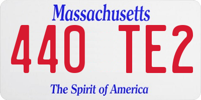 MA license plate 440TE2