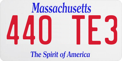 MA license plate 440TE3
