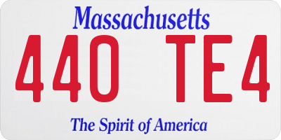 MA license plate 440TE4