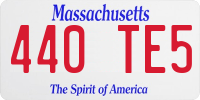 MA license plate 440TE5