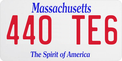MA license plate 440TE6