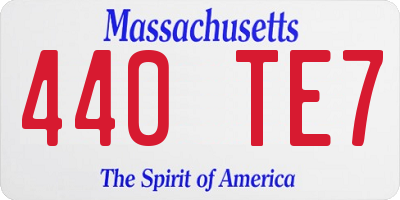MA license plate 440TE7