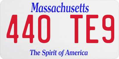 MA license plate 440TE9
