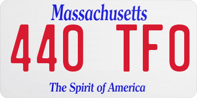 MA license plate 440TF0