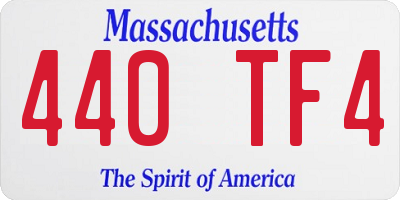 MA license plate 440TF4