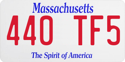 MA license plate 440TF5