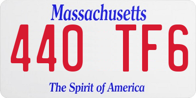 MA license plate 440TF6