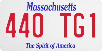 MA license plate 440TG1